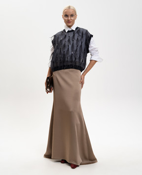 Brunello Cucinelli Бежевая юбка макси M0H38G3905