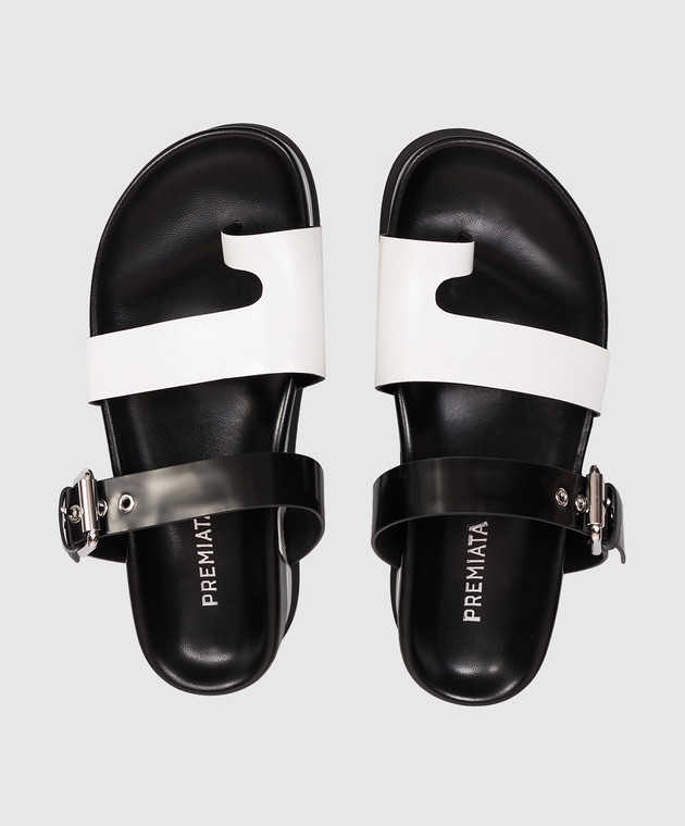 Premiata Шкіряні глянцеві шльопанці M7386 зображення 4