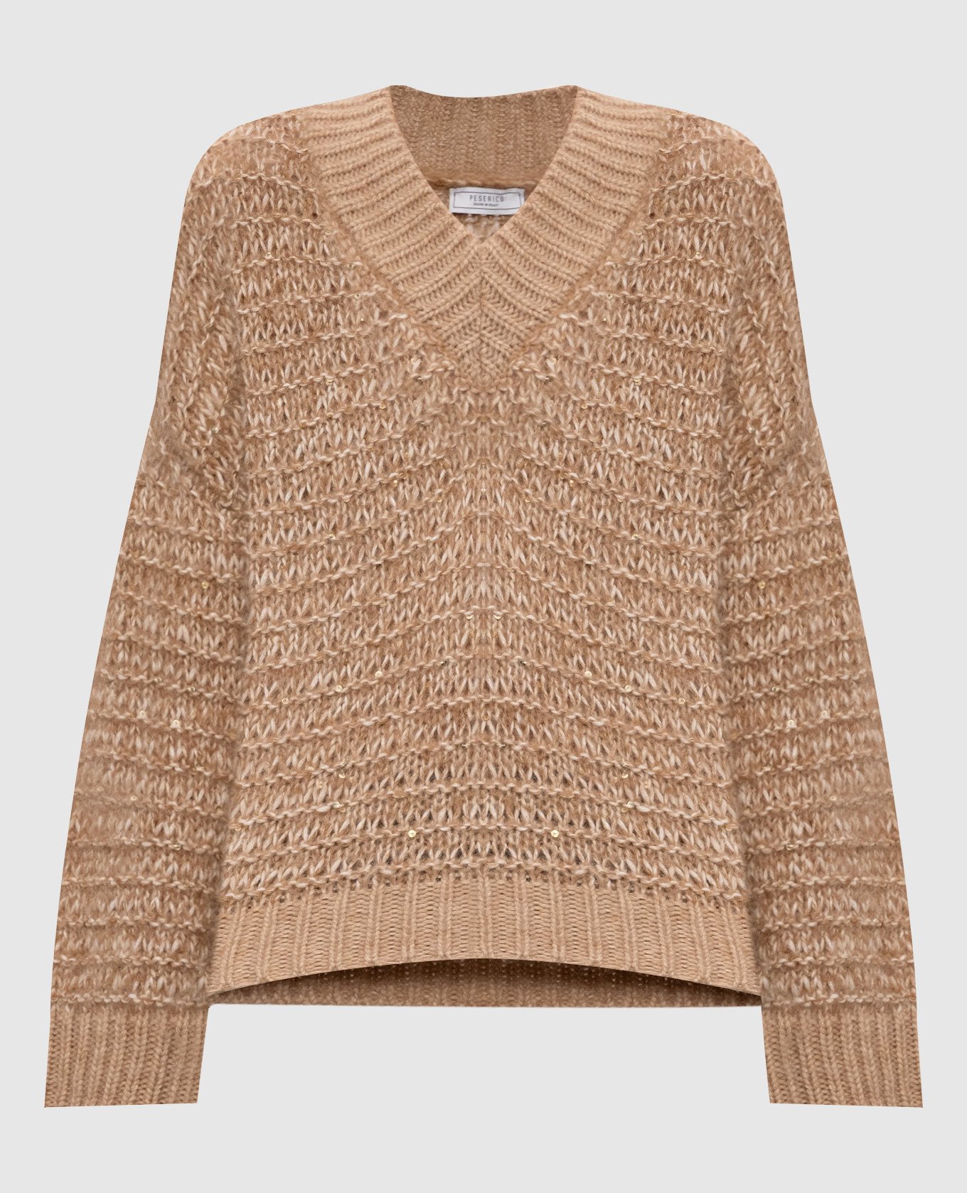 Бежевый пуловер с шерстью альпаки