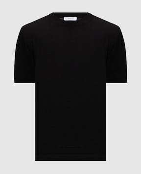 Givenchy Черная футболка с вышивкой логотипа BM90WU4YPF