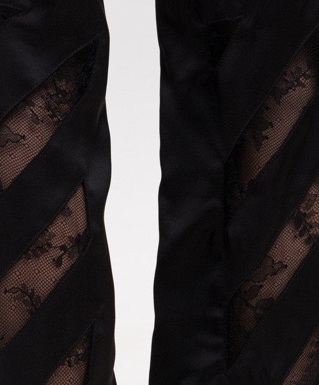 Off-White Черные спортивные брюки с кружевом 2FH00650B изображение 5