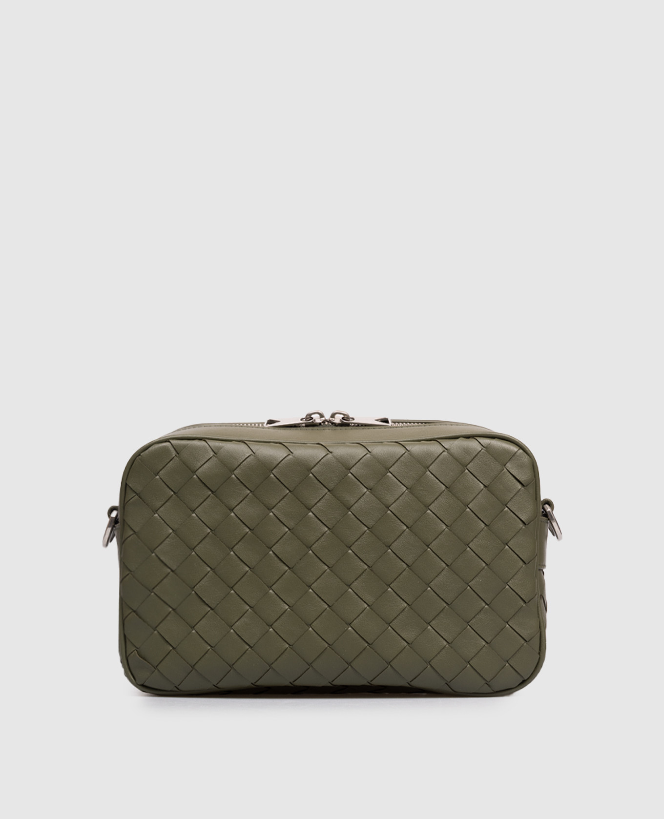 

Кожаная сумка Intrecciato цвета хаки, Сумки через плечо