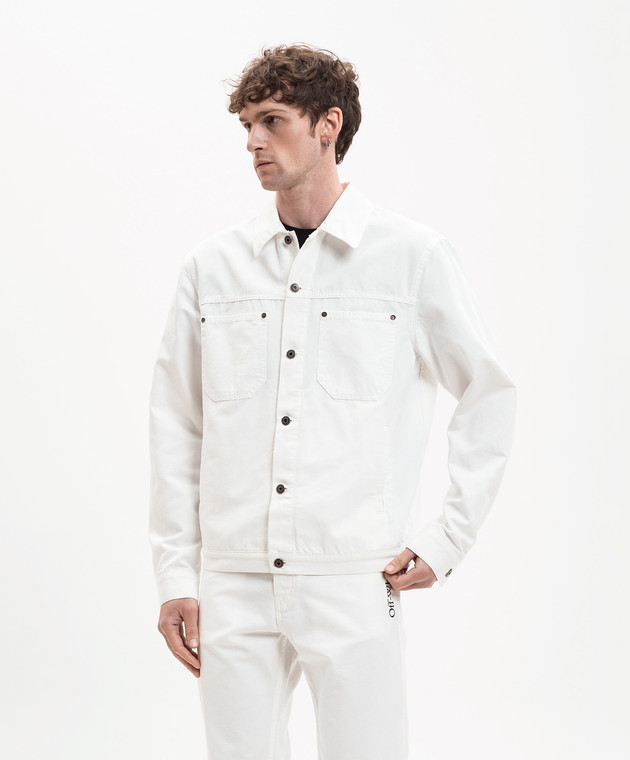Off-White Белая джинсовая куртка с эмблемой 44XEV01BS26F002 изображение 3
