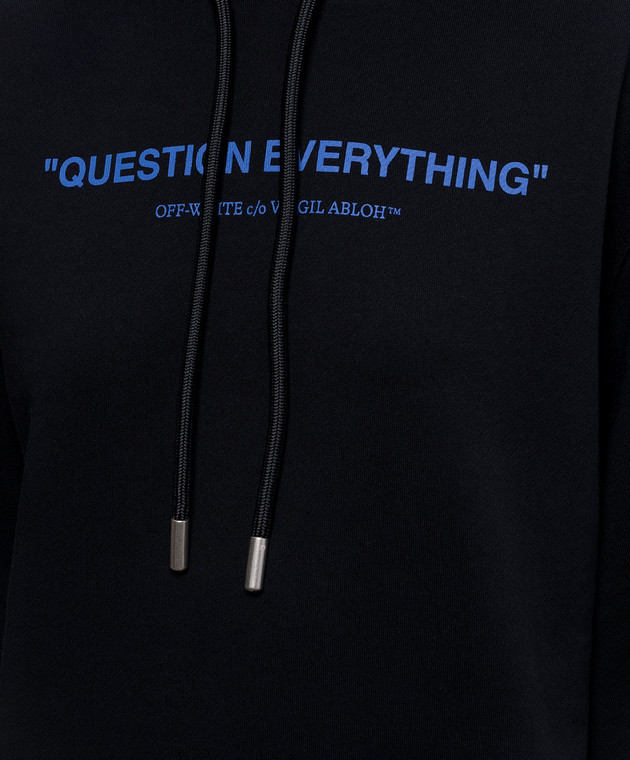 Off-White Черное худи Question Everything 2FE00503T изображение 5