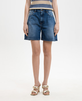 Solotre Синие джинсовые шорты с эффектом потертости M1AB0142