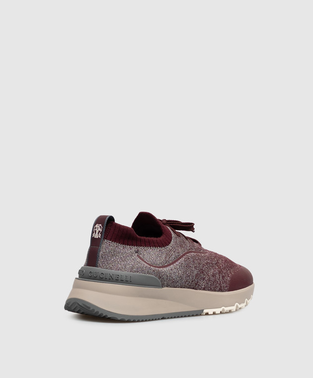Brunello Cucinelli Бордовые кроссовки MZUEHRO342 изображение 3