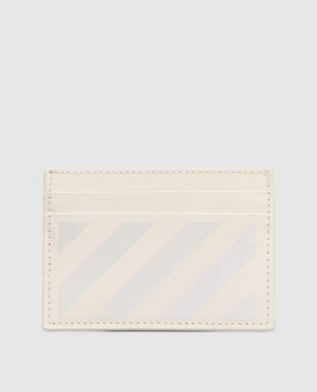 Off-White Бежевий шкіряний картхолдер Diag OWND04DS26LEA001