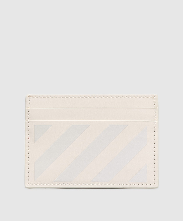 Off-White Бежевый кожаный картхолдер Diag OWND04DS26LEA001 изображение 2