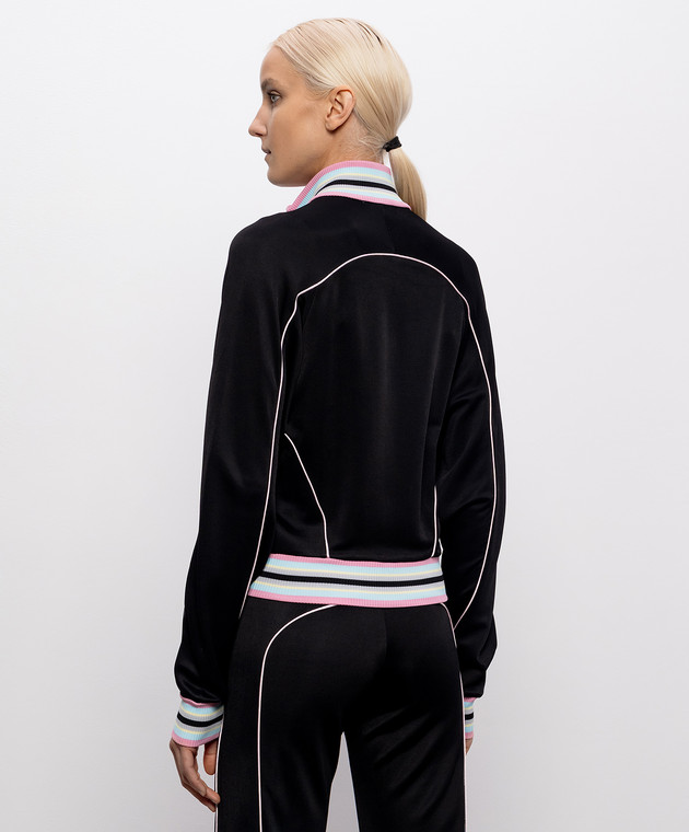Off-White Черная спортивная куртка с акцентными манжетами 2BD00BS26JER001 изображение 4