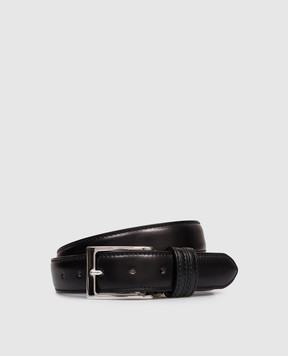 Cashmere&Whiskey Чорний шкіряний ремінь CALF