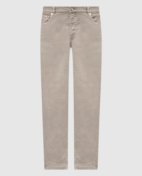 Brunello Cucinelli Джинси кольору хакі з патчем M277PD3210