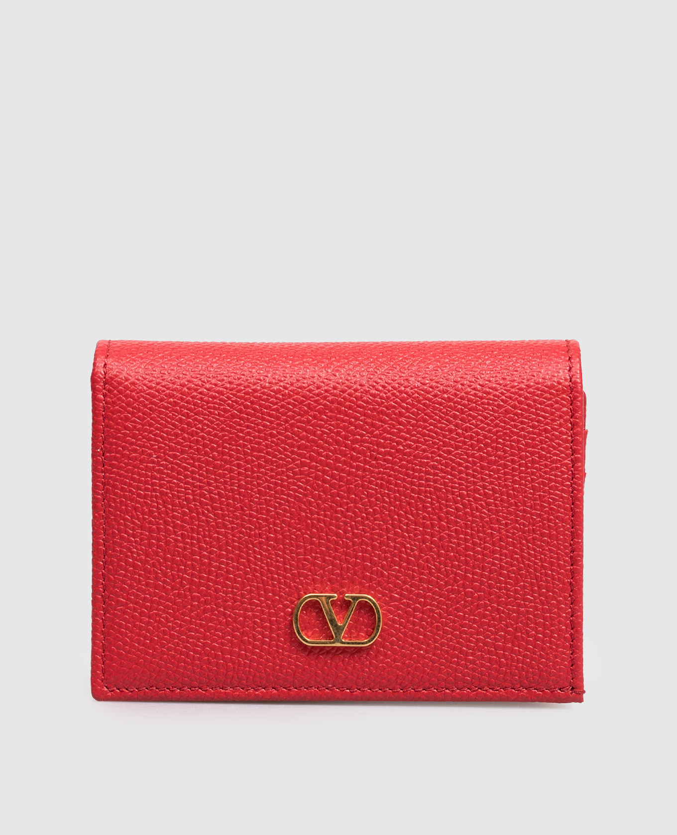 Красный кожаный портмоне VLogo