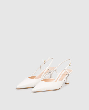 Gianvito Rossi Білі шкіряні слінгбеки Ascent G9533255LAC