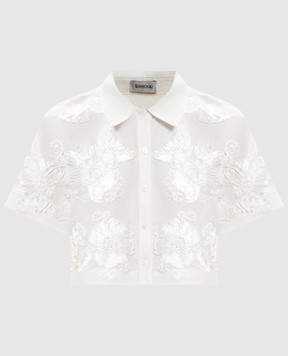 Simkhai Біла укорочена сорочка Callie Soutache з льоном 1262287SW