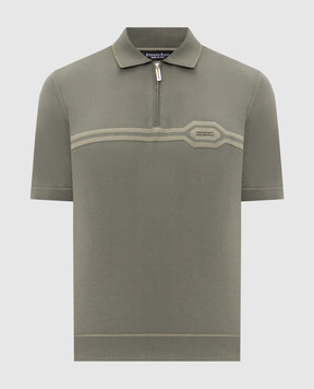 Stefano Ricci Зелене поло з шовком з нашивкою логотипа K818119P31F26285