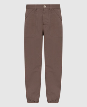 Brunello Cucinelli Коричневые брюки с льном MH255S2470