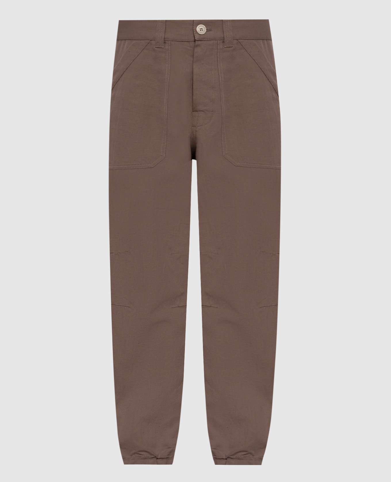 Коричневые брюки с льном