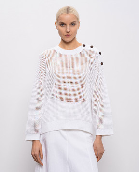 Brunello Cucinelli Білий джемпер з паєтками MDV762120