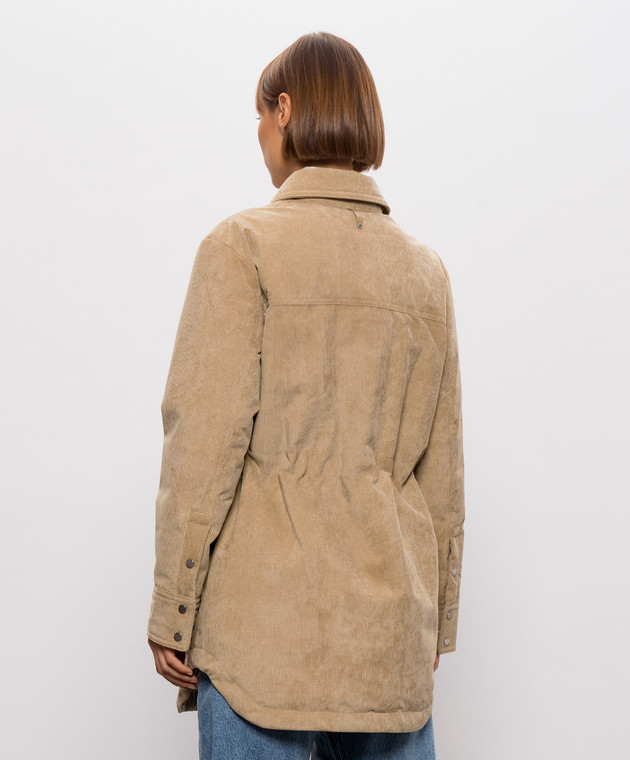Mackage Бежева вельветова пухова куртка KAETHE KAETHECDY зображення 4