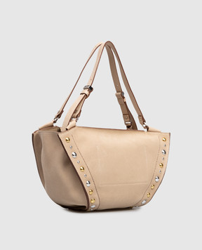 Gianni Chiarini Бежевая замшевая сумка-тоут Bloom BS12376CMBRC
