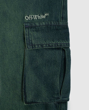 Off-White Детские джинсы-карго с вышивкой логотипа 44BYB002F26D002