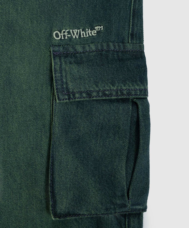 Off-White Детские джинсы-карго с вышивкой логотипа 44BYB002F26D002 изображение 3