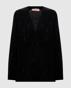 Twinset Черный кардиган с шерстью 262TT3153