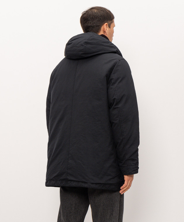 Stone Island Синя пухова парка з патчем логотипа L2S154100062S0F27 зображення 4