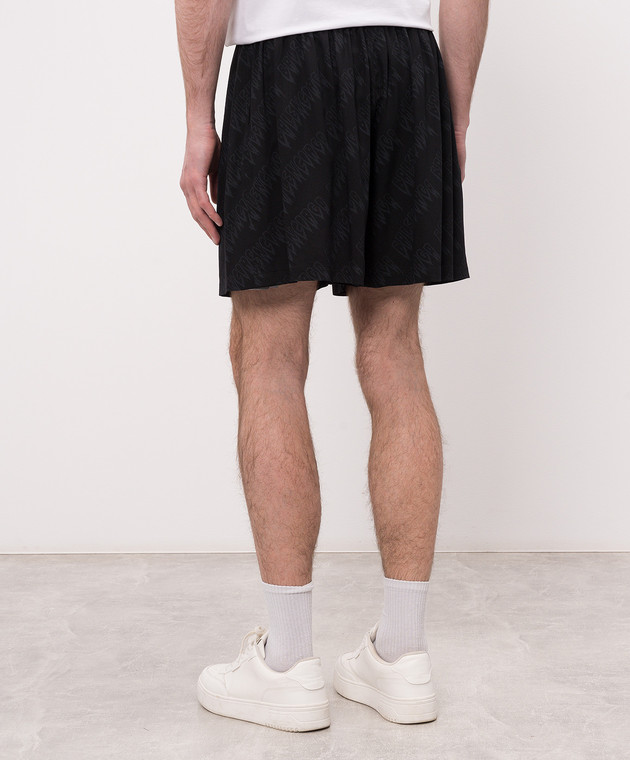 Balenciaga Чорні шорти в принт логотипа 871411TUL02 зображення 3