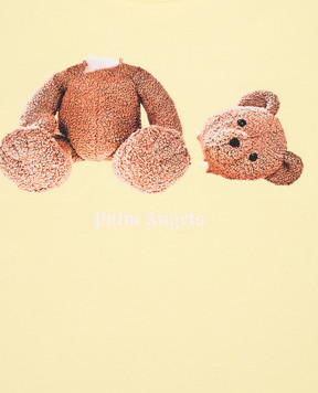 Palm Angels Дитяча жовта футболка з принтом PGAA002S26JER002