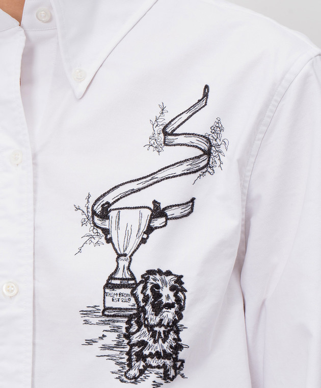 Thom Browne Біла сорочка з вишивкою FLL215EE1528 зображення 5