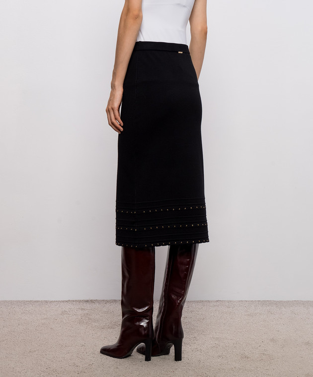 Twinset Черная юбка с кристаллами 262TP3098 изображение 4