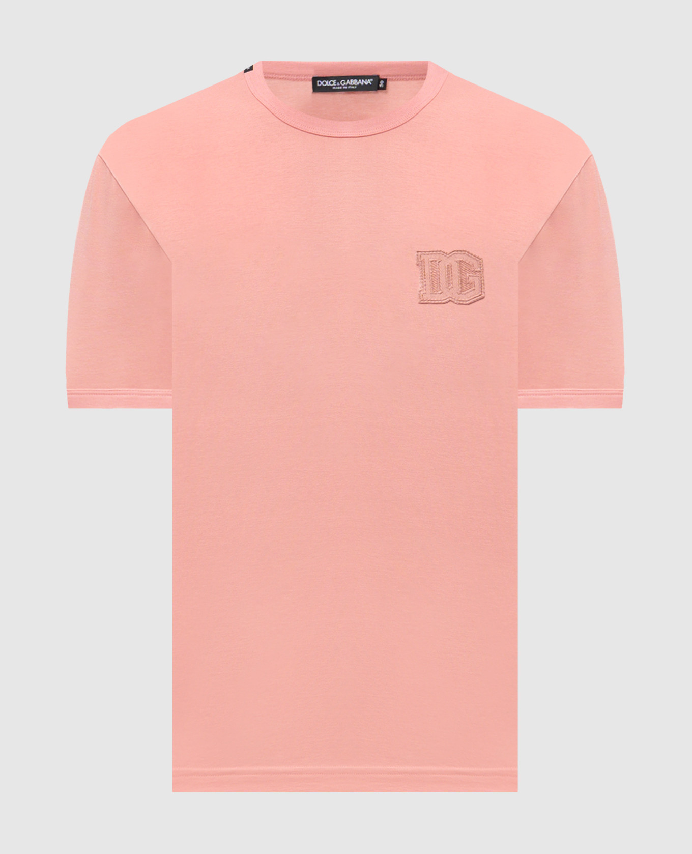 Розовая футболка с нашивкой монограммы