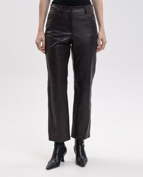 Max Mara Weekend Коричневые кожаные брюки DESERTO WKDDESERTO