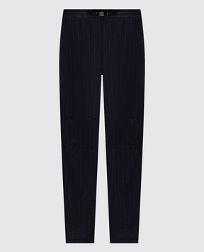 Sease Синие спортивные брюки с шерстью в полоску PT056TJ232