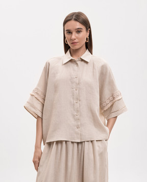 Max Mara Weekend Бежева сорочка WKIPALA з льону WKIPALA