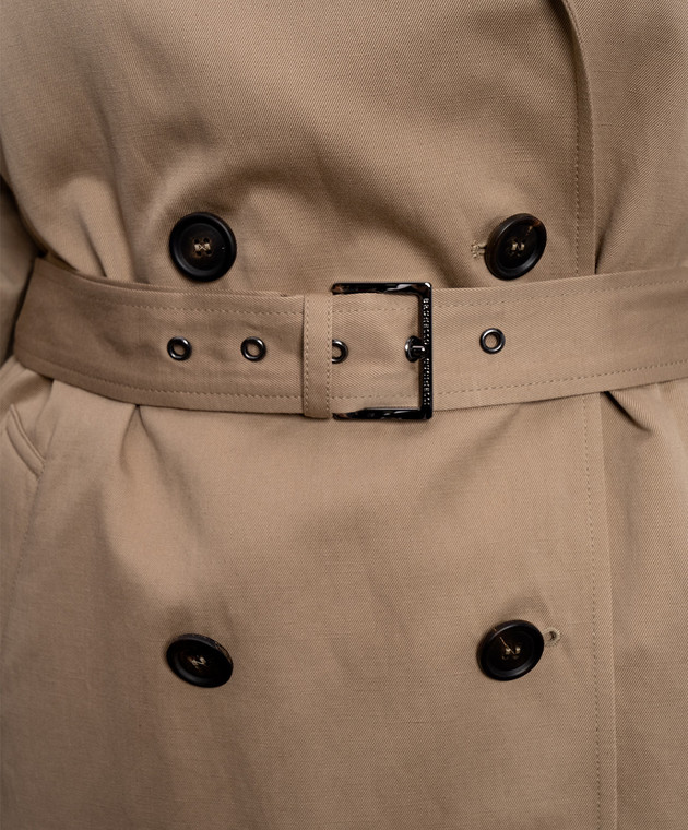 Brunello Cucinelli Бежевый тренч с льном ML5979963P изображение 5