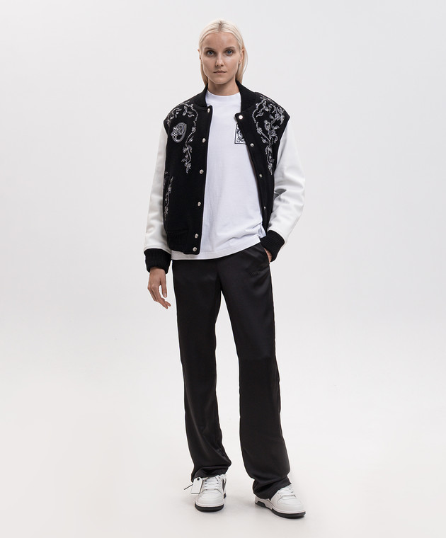 Off-White Белая футболка с вышивкой логотипа 2FA00556T изображение 2