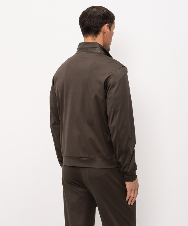 Bilancioni Зеленая спортивная куртка с кожаными вставками BE26CJ4HM1 изображение 4