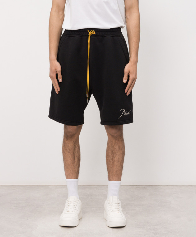 Rhude Черные шорты с вышивкой логотипа RHSS26SH03012 изображение 3