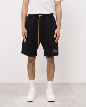 Rhude Черные шорты с вышивкой логотипа RHSS26SH03012