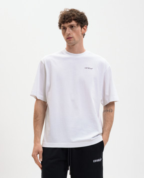 Off-White Біла футболка Half Arrow 44MAA120S26J008