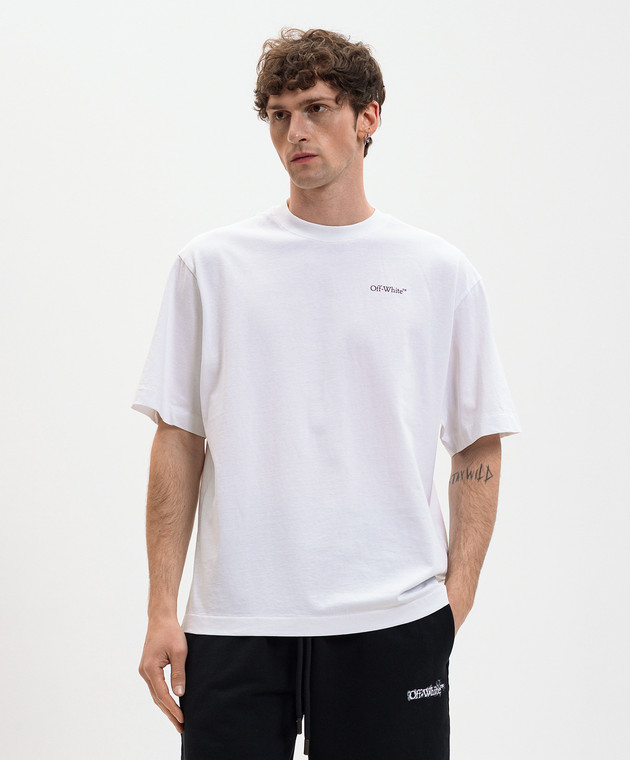Off-White Біла футболка Half Arrow 44MAA120S26J008 зображення 3