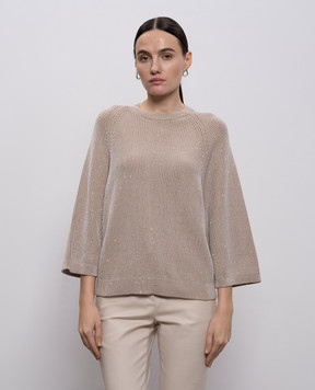Peserico Бежевый джемпер с пайетками A99099F079312A