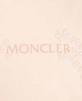 Moncler ENFANT Дитяча бежева футболка з принтом логотипа L29548C0002783907