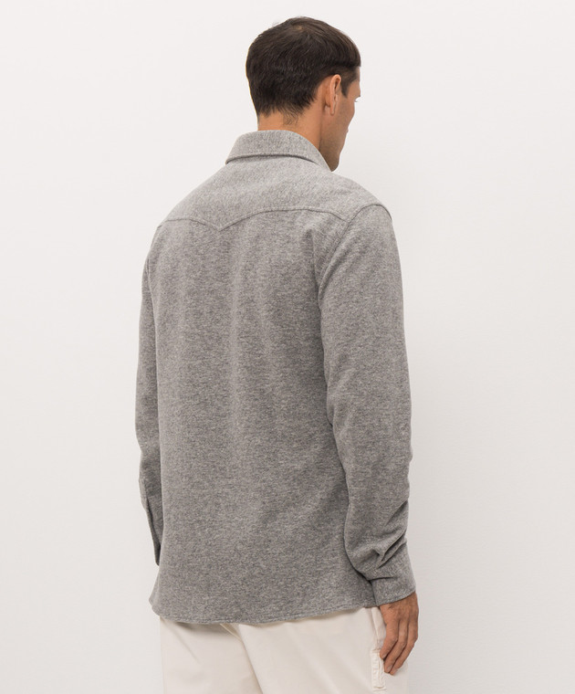 Brunello Cucinelli Серая рубашка с кашемиром MM840KC01 изображение 4