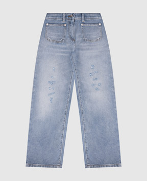 Dolce&Gabbana Дитячі блакитні джинси з проріхами L53P55LDD85812+