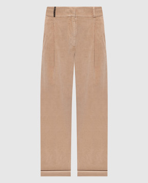 Peserico Бежеві вельветові штани P04831T303642