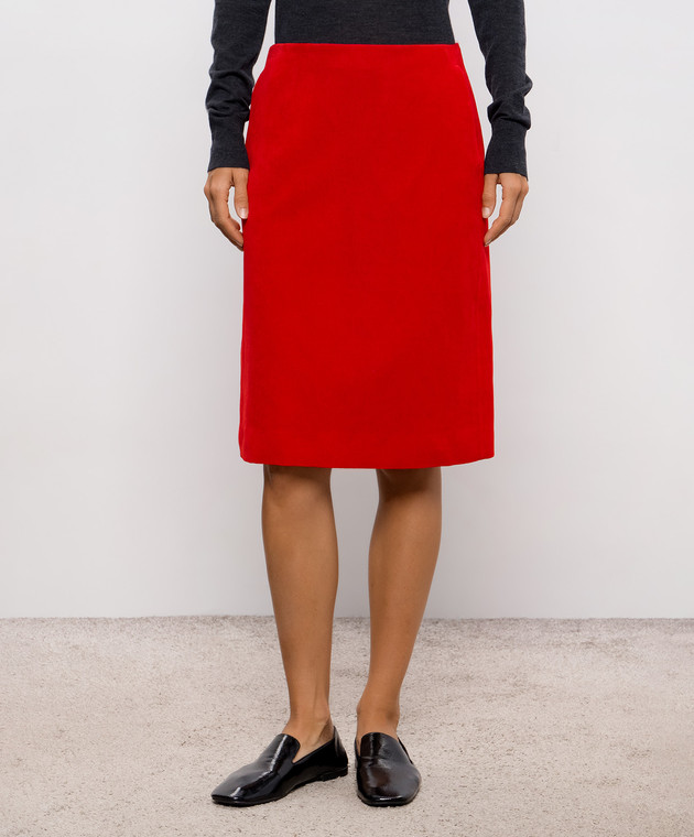Jil Sander Червона оксамитова спідниця J02MA0426J45377 зображення 3