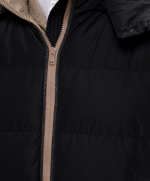 Brunello Cucinelli Черный пуховик с цепочкой мониль MH5257216 изображение 5